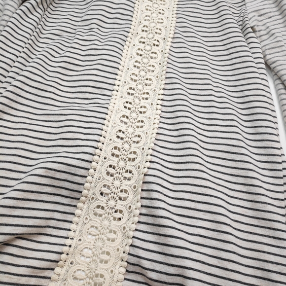 Hem & Thread Stripe Open Front Jacket Lace Size M - Picture 7 of 9